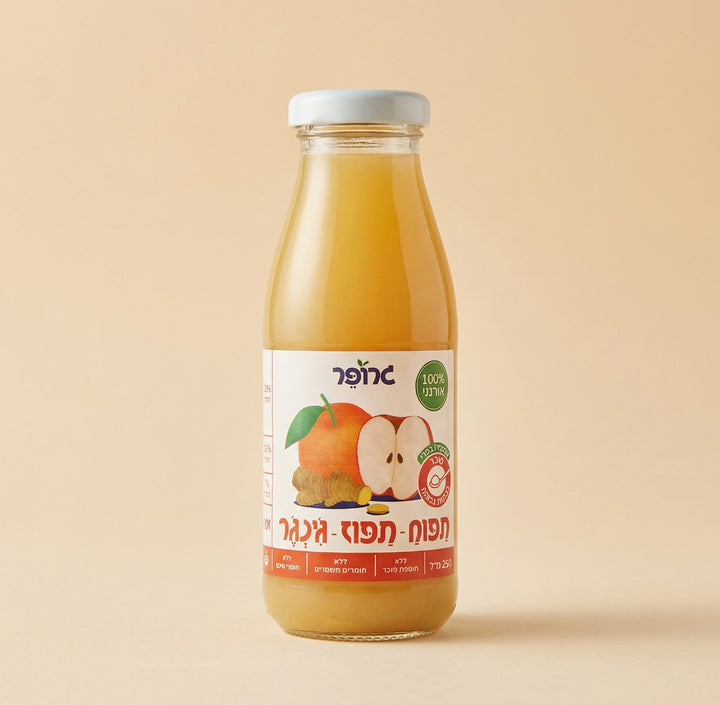תפוח תפוז ג'ינג'ר - מארז בקבוקי זכוכית - drinkzeho.com