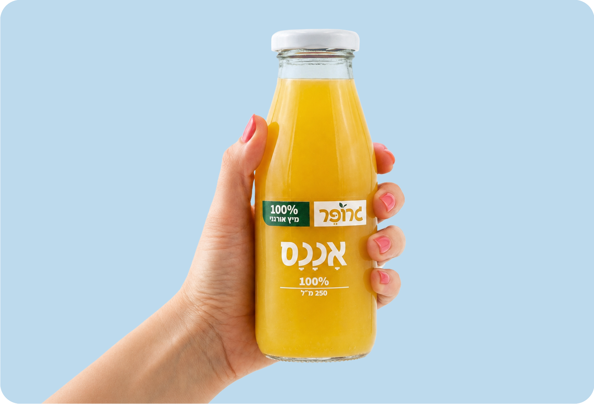אננס אורגני 100% - מארז בקבוקי זכוכית